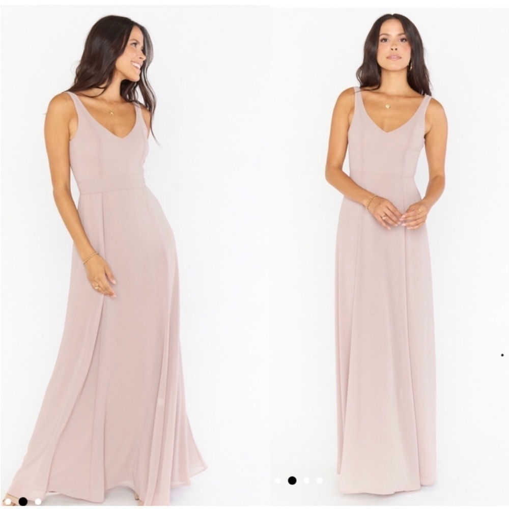 Show Me Your Mumu Jenn Dusty Blush Crisp Maxi Dress Size Small
